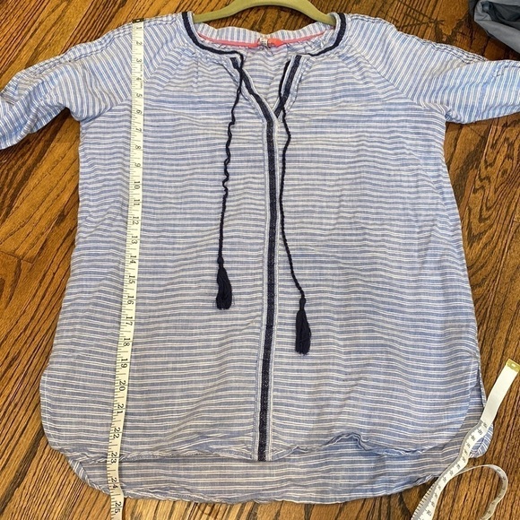 Joules Linen Blend Embroidered Blouse EUC - Picture 13 of 14